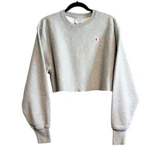 Champion Gray Cropped Sweatshirt